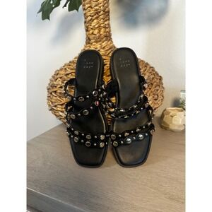 A New Day Black Studded Embellished Slide Sandals Women's Size 6.5